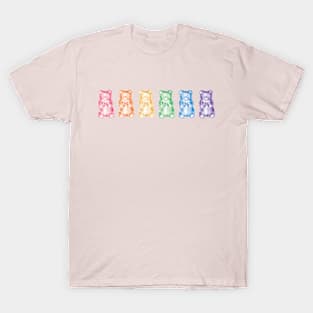 Gummy bears, rainbow spectrum, colorful candy bear T-Shirt